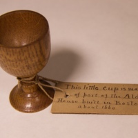 Little cup made from part of the Alden House in Boston