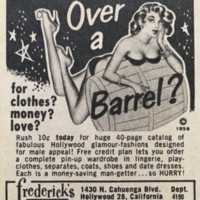 &quot;Over a barrel?&quot; Clothing Catalogue Advertisement